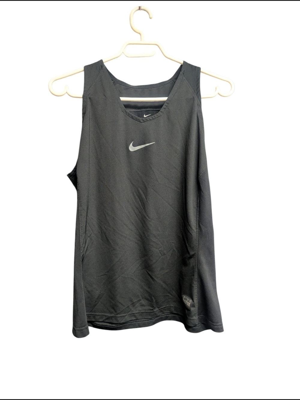 Nike Black Athletic Tank Top with Silver Swoosh